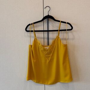 Socialite Yellow Lace Trim Cami Top